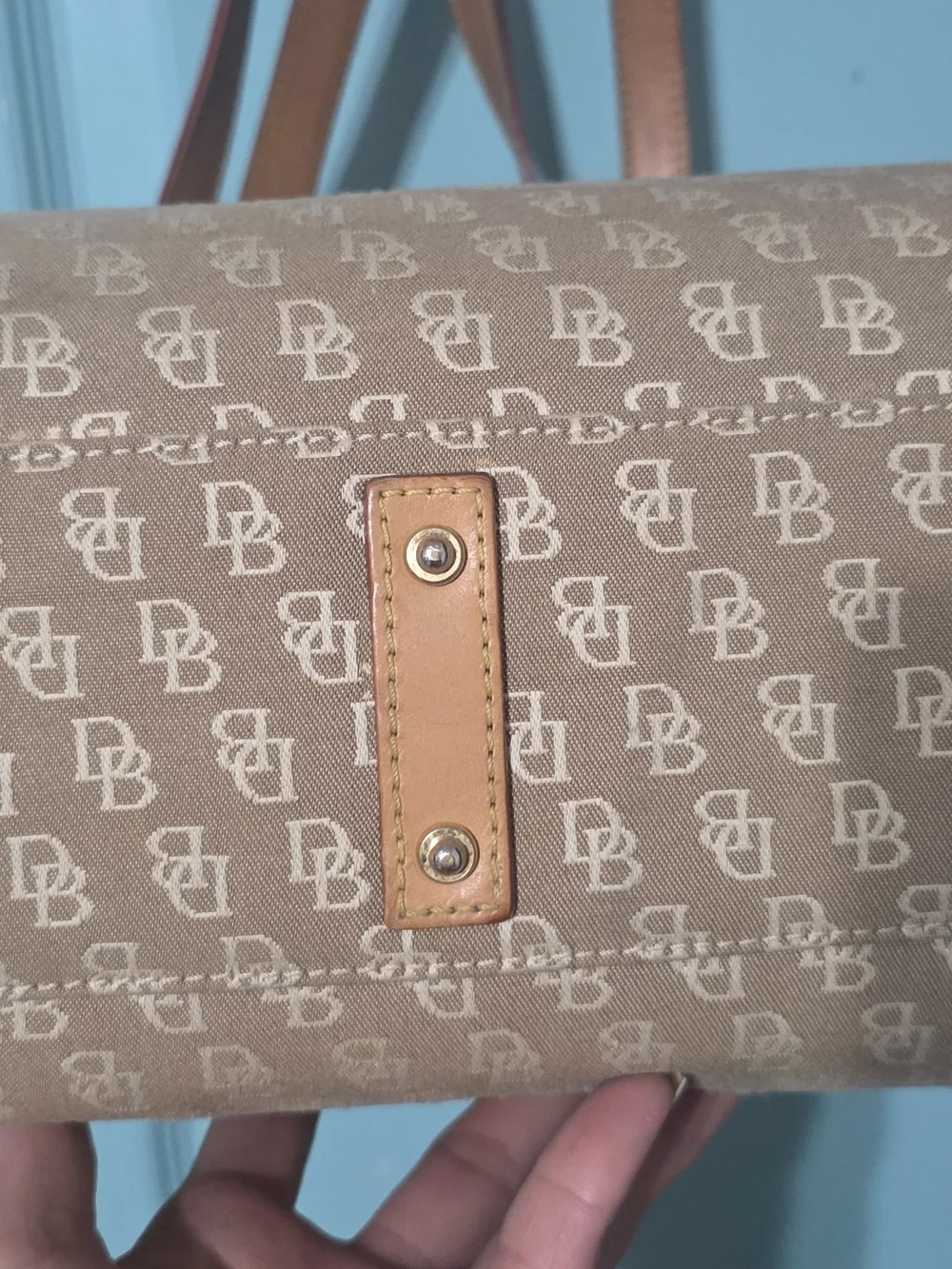 Dooney & Bourke Tan Logo Shoulder Tote